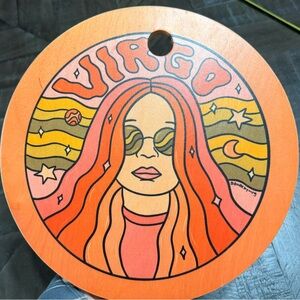 Deny Designs Doodle by Meg Zodiac Round Cutting Board ‘Virgo’
